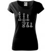 Šachové figúrky kreslené - Dámske tričko Pure - L ( Čierna )