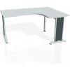 Pracovný stôl Flex, ergo, ľavý, 160x75,5x120 (80x60) cm, sivá/kov