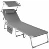 tectake 405098 lehátko chloe 4 polohové, s podhlavníkom - šedá