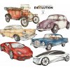 Dekornik Samolepka do detskej izby história automobilov/priemyselná evolúcia 95×85 cm