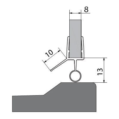 Polysan Akrylové tesnenie na dvere (okapnička) dĺžka 1000mm na 8mm sklo 309D-08