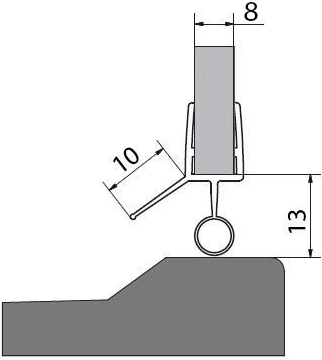 Polysan Akrylové tesnenie na dvere (okapnička) dĺžka 1000mm na 8mm sklo 309D-08