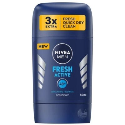 Nivea Men Pánsky tuhý dezodorant Fresh Active 48h, 50 ml, Fresh Active