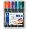 Permanentný popisovač, sada, 2 mm, kužeľový hrot, STAEDTLER Lumocolor 352, 6 rôznych farieb