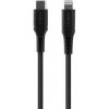 Kábel Fixed FIXDLS-CC05-BK nabíjací a dátový Liquid silicone s konektormi USB-C/USB-C a podporou PD, 0,5m, černý