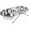 Nerezový stojan + 2 misky 2 x 2,8 l/ø 24 cm/ 52 x 11 x 30 cm