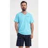 Vienetta MAN pánske pyžamo šortky Freedom: azurová