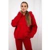 Insulated cotton set, sweatshirt + trousers Brooklyn red červená One size Kesi 5907302889737