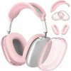 Enem Jednofarebný obal 3v1 na Airpods MAX - Ružový/priehľadný IRAMX-009