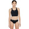 Dievčenské dvojdielne plavecké plavky NIKE SWIM-LOGO TAPE BLACK-BLACK Čierna XL