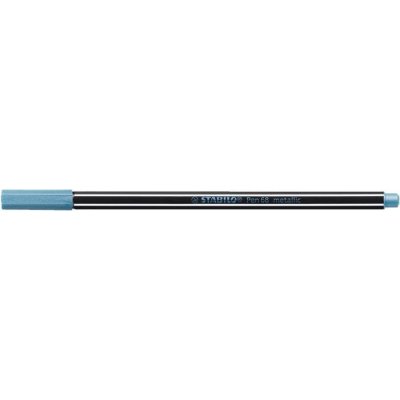 Popisovač, 1,4 mm, STABILO Pen 68 metallic, metalická modrá