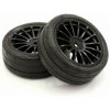 Kyosho 1:10 Fazer Pre-Glued 15 Spokes Black Rims Medium Tyres (2) (K.FATH702BKM)