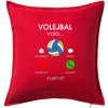 Volejbal volá - Vankúš 50x50 - 50x50 - Iba poťah ( Červená )