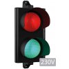 Dvojkomorový Semafor, červená / zelená, LED, 230V, polykarbonát, IP66
