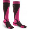 BRIDGEDALE Dámske lyžiarske ponožky SKI LIGHTWEIGHT MERINO PERFORMANCE OVER CALF graphite/pink - sivá/ružová Veľkosť: 35-37