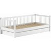 Biela detská posteľ z bukového dreva s výsuvným lôžkom a úložným priestorom 90x200 cm Forrest – Vipack