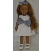 Realistická snědá panenka Nina v bílých šatech - dlouhé kaštanové vlasy od firmy Lamagik ze Španělska (španělská panenka - 42 cm)