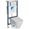 Sapho Závesné WC AVVA Rimless s podomietkovou nádržkou a tlačidlom Schwab, biela 100314-SET5