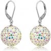 Prosperk Náušnice oceľové guličky Swarovski dúhové S2249