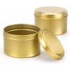 Plechová dóza so šróbovacím uzáverom, na sviečky, 120 ml zlatá