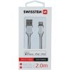 Swissten 7152430 dátový USB - Lightning MFi, 2m, stříbrný