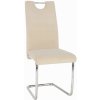 Kondela ABIRA NEW BE 0000285417 - stolička jedálenská, látka béžová Dulux Velvet / svetlé šitie / podnož chróm
