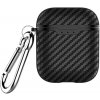 AppleKing obal s karabínou a textúrou karbónových vlákien pre AirPods 1 / 2 – čierny - možnosť vrátiť tovar ZADARMO do 30tich dní