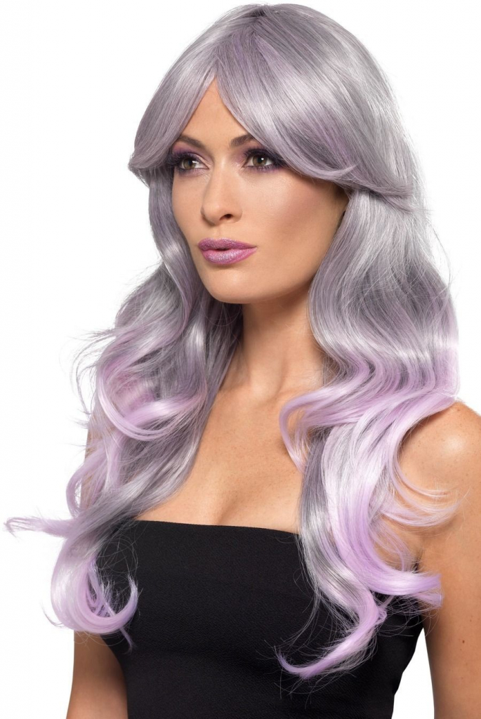 Fever Fashion Ombre Wig Wavy Long Grey & Pastel 48