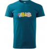 Hello hippie symbol - Klasické pánske tričko - XL ( Petrolejová )