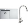 Alveus SET A22190 Brúsená oceľ SETA22190 - Drez Nerezový Quarto 30, ľavý - 780x480mm, vanička 400x380x190mm + bateria Viola