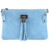 Kabelka z brúsenej kože 812 nebesky modrá