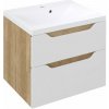 Sapho WAVE umývadlová skrinka 60x65x47,8cm, biela/dub Alabama WA060-3022
