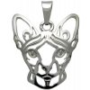 Strieborne Tlapky Mačka – Sphynx – strieborný prívesok 344