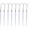 Reťaz MagicHome Vianoce Icicle, 288x LED studená biela, 8 cencúľov, vodopádový efekt, 230 V, 50 Hz, IP44, exteriér, osvetlenie, L-3,50 m, bez adaptéru