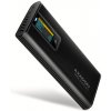 AXAGON EEM2-SD2B, USB-C 10Gbps externí box s displejem pro M.2 NVMe/SATA SSD, bezšroubkový, černý EEM2-SD2B