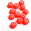 Pogumované sklenené neon korálky 4mm 1ks koralová (otvor 1mm)