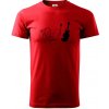 Mačka a gitara WC - Klasické pánske tričko vyššej gramáže - 3XL ( Červená )