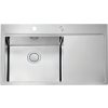 Alveus Pure50UPL Nerezový drez s odkapávačom vpravo, 86x52,5 cm, saténový povrch, brúsený povrch