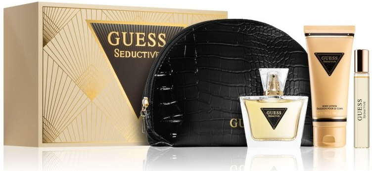 Guess Seductive Woman EDT 75 ml + telové mlieko 100 ml + EDT 15 ml + kozmetická taštička darčeková sada