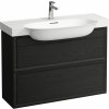 Laufen The New Classic skrinka 97.6x31.6x67.7 cm závesná kúpeľňová skrinka pod umývadlo čierna-dub H4060920856281