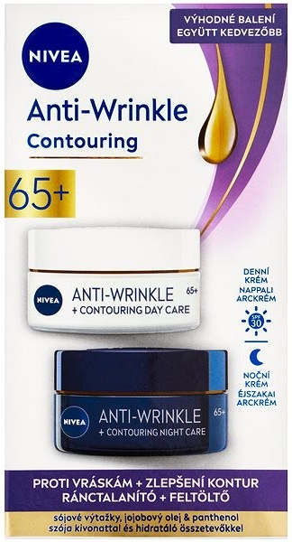 NIVEA Anti-Wrinkle Contouring 65+, Day & Night Cream Duopack 2× 50 ml