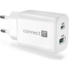 CONNECT IT Wanderer2 GaN nabíjací adaptér 1×USB-C + 1xUSB-A biely 33W PD CWC-2080-WH