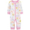 CARTERS CARTER'S Overal bez nožičiek na cvoky Sleep&Play Pink Palm dievča NB/ veľ. 56