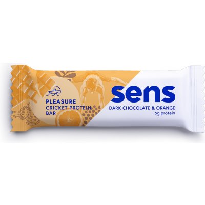 SENS Pleasure Protein tyčinka s cvrččí moukou - Tmavá čokoláda & Pomeranč