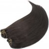 Clip in maxi set 53cm pravé ľudské vlasy - REMY 200g - prírodná čierna