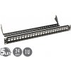 19'' modulárny neosadený patch panel Solarix 24 portov čierny 1U SX24M-0-STP-BK-UNI 24200243