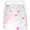 Baby Nellys obliečky I Love Girl ružové/bielé 120x90 cm