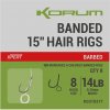 Korum Náväzec Banded Hair Rigs Barbed 8 ks Dĺžka 15