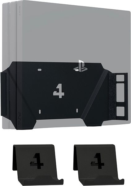 4mount Wall Mount PlayStation 4 Pro Black + 2× Controller Mount