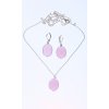Set náhrdelník a náušnice ružový ovál Ružovo zlatá retiazka